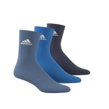 adidas Sportsocken Crew Cushion (Fußgewölbeunterstützung, durchgehend gepolstert) altblau/blau/navy - 3 Paar